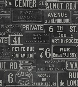 Vintage Signs Wallpaper by MINDTHEGAP Mono