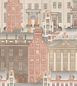 Amsterdam Wallpaper by MINDTHEGAP Brown,Red,Taupe