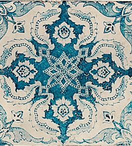 Longwy Wallpaper by MINDTHEGAP Blue,Taupe