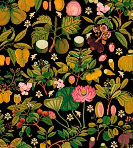 Asian Fruits And Flowers Wallpaper by MINDTHEGAP Anthracite