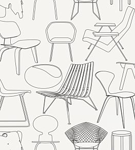 Sitting Comfortably? Wallpaper by Mini Moderns Snow