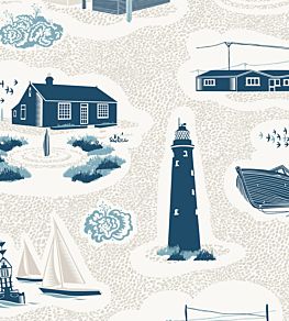 Dungeness Wallpaper by Mini Moderns Washed Denim