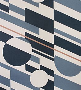 P.L.U.T.O Wallpaper by Mini Moderns Washed Denim & Copper