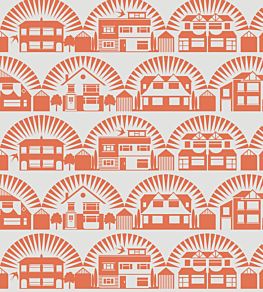 Metroland Wallpaper by Mini Moderns Harvest Orange