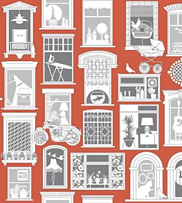 One Day Wallpaper by Mini Moderns Harvest Orange