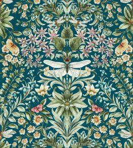 Mirabell Wallpaper by Clarke & Clarke Teal