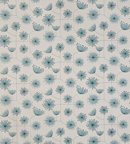 Dandelion Mobile Fabric by MissPrint Porcelain with Powder Blue