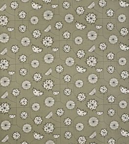 Dandelion Mobile Fabric by MissPrint French Grey with White