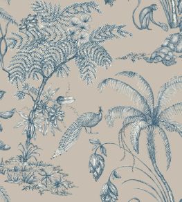 Moa Wallpaper by Sandberg Indigo Blue