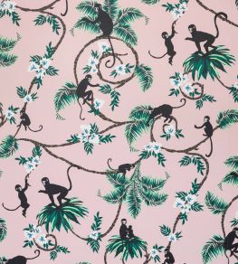 Monkey Wallpaper by Barneby Gates Pale Pink