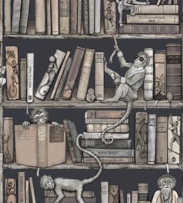 Monkey Library Wallpaper by Brand McKenzie Taupes