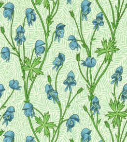 Monkshood Wallpaper by Morris & Co Cobalt/Goblin Green