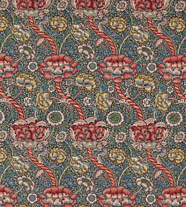 Wandle Fabric by Morris & Co Indigo/Carmine