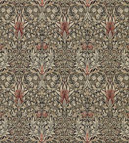 Snakeshead Wallpaper by Morris & Co Charcoal/Spice