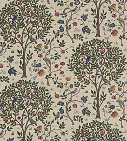 Kelmscott Tree Fabric by Morris & co Woad/Wine