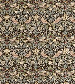 Strawberry Thief Fabric by Morris & co Chocolate/Slate