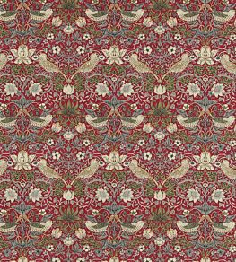 Strawberry Thief Fabric by Morris & co Crimson/Slate