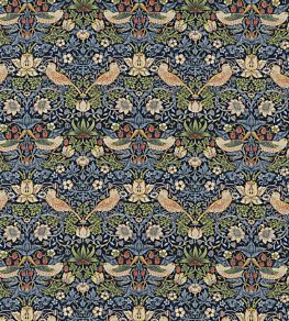 Strawberry Thief Fabric by Morris & co Indigo/Mineral