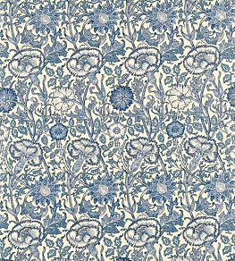 Pink & Rose Fabric by Morris & Co Vellum/Indigo