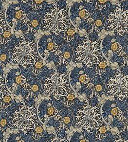 Morris Seaweed Fabric by Morris & Co Ink/Woad