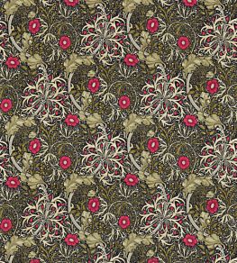Morris Seaweed Fabric by Morris & Co Ebony/Poppy