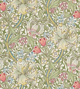 Golden Lily Wallpaper by Morris & Co Green/Red