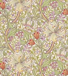 Golden Lily Wallpaper by Morris & Co Olive/Russet