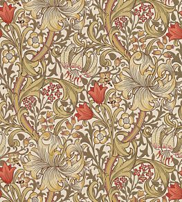 Golden Lily Wallpaper by Morris & Co Biscuit/Brick