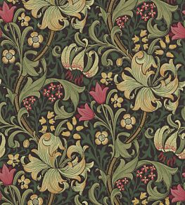 Golden Lily Wallpaper by Morris & Co Charcoal/Olive