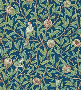 Bird & Pomegranate Wallpaper by Morris & Co Blue/Sage