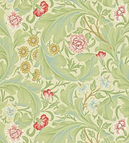 Leicester Wallpaper by Morris & Co Green/Coral