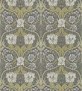 Honeysuckle & Tulip Wallpaper by Morris & Co Charcoal/Gold