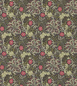 Morris Seaweed Wallpaper by Morris & Co Ebony/Poppy