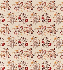 Newill Embroidery Fabric by Morris & Co Wine / Saffron