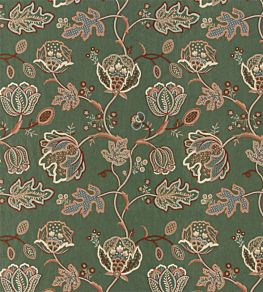 Theodosia Embroidery Fabric by Morris & Co Bottle Green