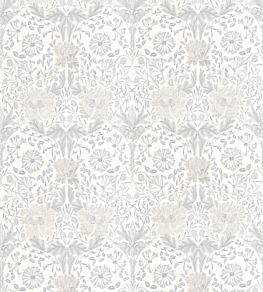 Pure Honeysuckle & Tulip Embroidery Fabric by Morris & Co Lightish Grey