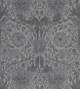 Pure Honeysuckle & Tulip Wallpaper by Morris & Co Black Ink