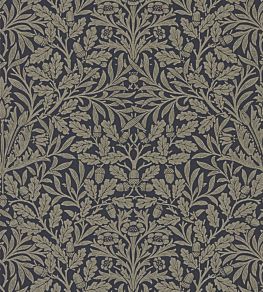 Pure Acorn Wallpaper by Morris & Co Charcoal/Gilver