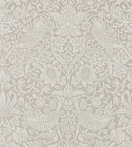 Pure Strawberry Thief Wallpaper by Morris & Co Silver/Stone