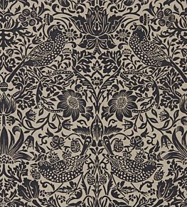 Pure Strawberry Thief Wallpaper by Morris & Co Gilver/Graphite