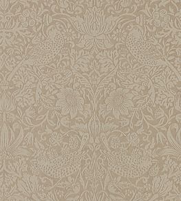Pure Strawberry Thief Wallpaper by Morris & Co Taupe/Gilver