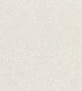 Pure Strawberry Thief Wallpaper by Morris & Co Oyster/Chalk