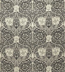 Honeysuckle and Tulip Velvet Fabric by Morris & Co Black Walnut/Stone