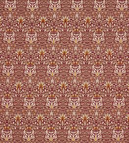 Snakeshead Velvet Fabric by Morris & Co Crimson/Saffron