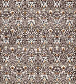 Snakeshead Velvet Fabric by Morris & Co Mulberry/Saffron
