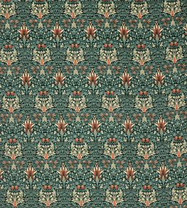 Snakeshead Velvet Fabric by Morris & Co Thistle/Russet