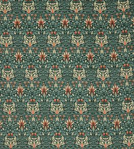 Snakeshead Velvet Fabric by Morris & Co Thistle/Russet