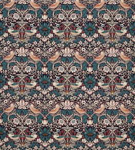Strawberry Thief Velvet Fabric by Morris & Co Mulberry/Slate