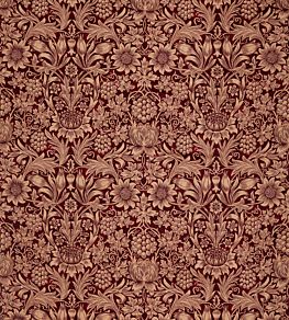 Sunflower Velvet Fabric by Morris & Co Kermes/Birch