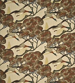 Flying Ducks Fabric by Mulberry Home Stone/Brown